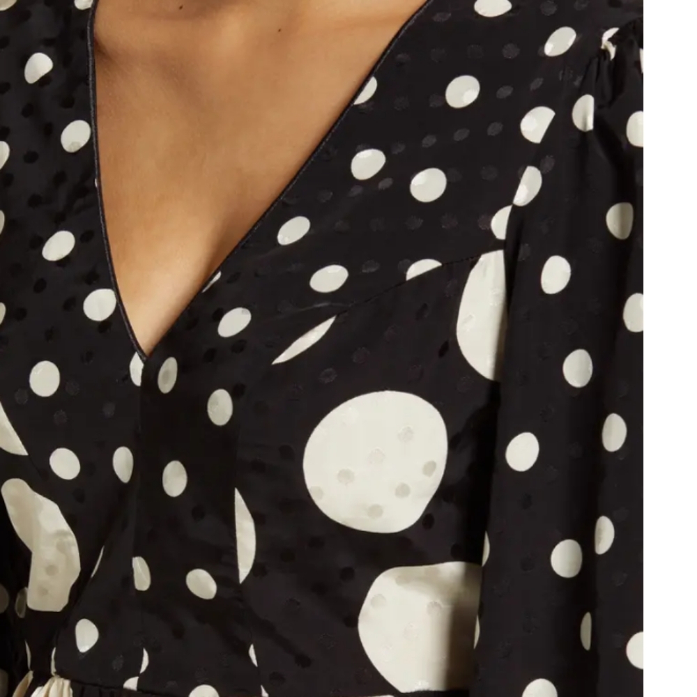 Topshop Jacquard Peplum Blouse Size 4 - Picture 7 of 17